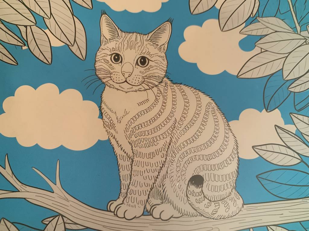 coloriage chat mignon pour adultes